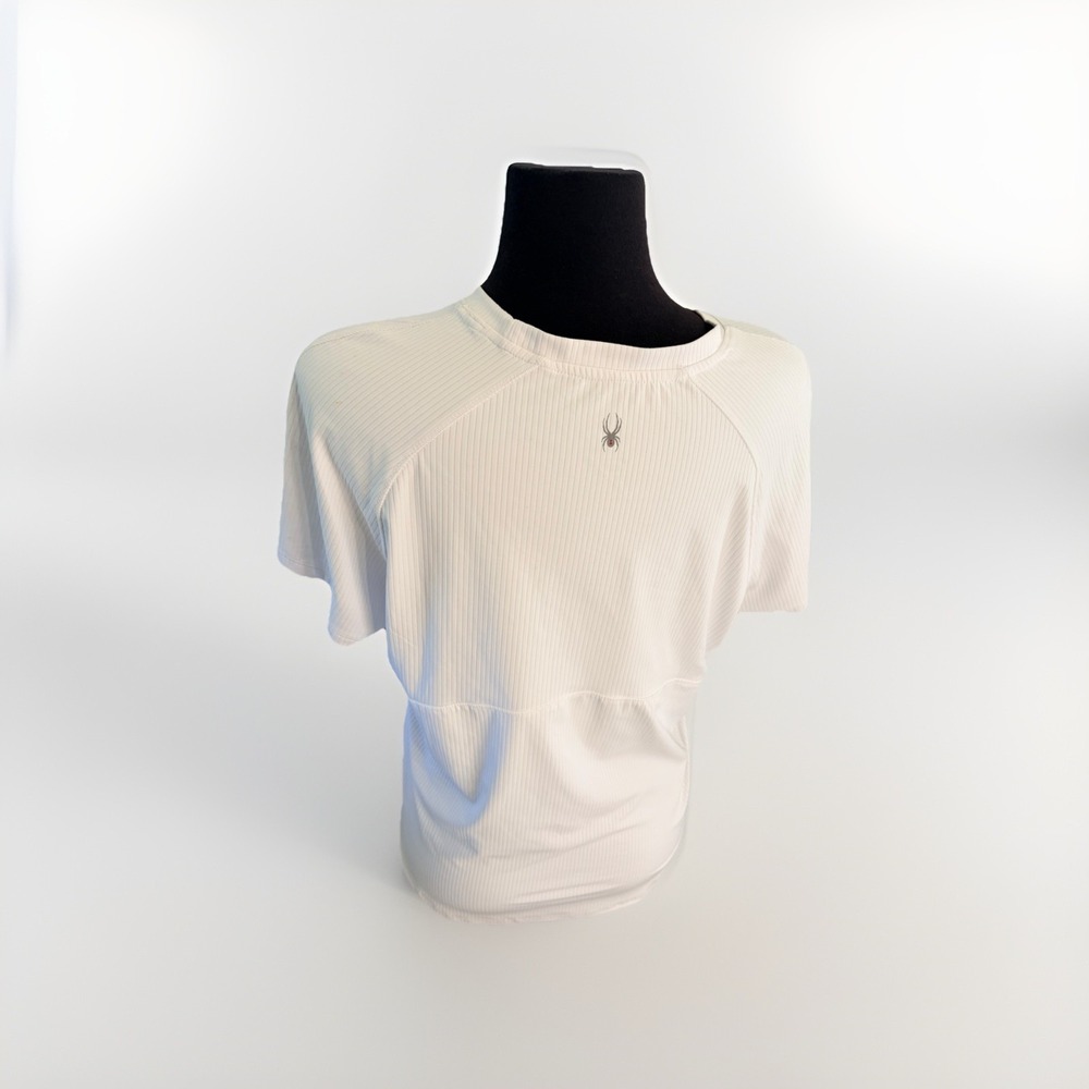 Spyder Women's Active Ribbed Short Sleeve Tee, White, Size XL - Picture 2 of 7